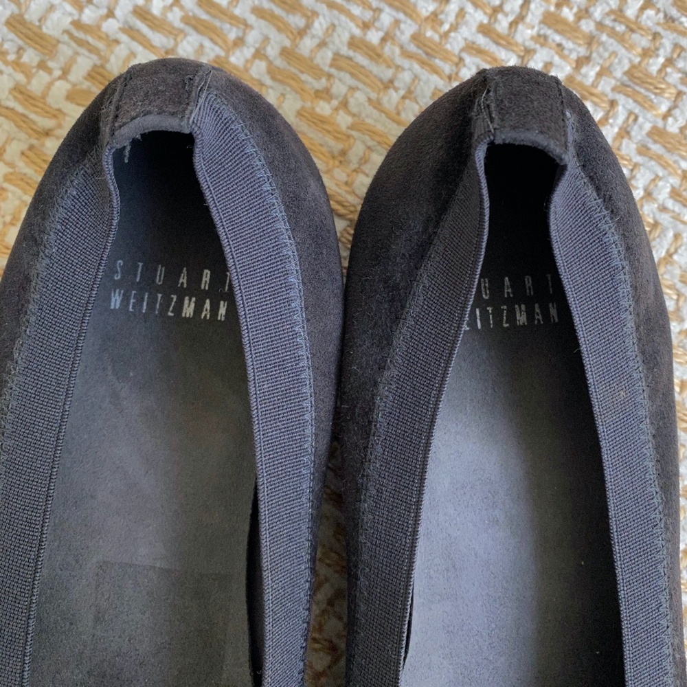 Stuart Weitzman Cabot Suede Studded Cup Bow Flats - 6-1/2 - Picture 8 of 10